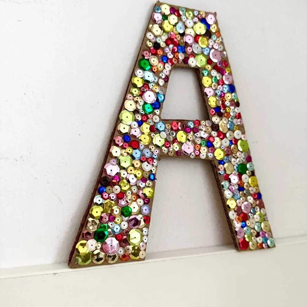 🎀 5/$25 Multicolor Sequin Letter 'A' Wall Art